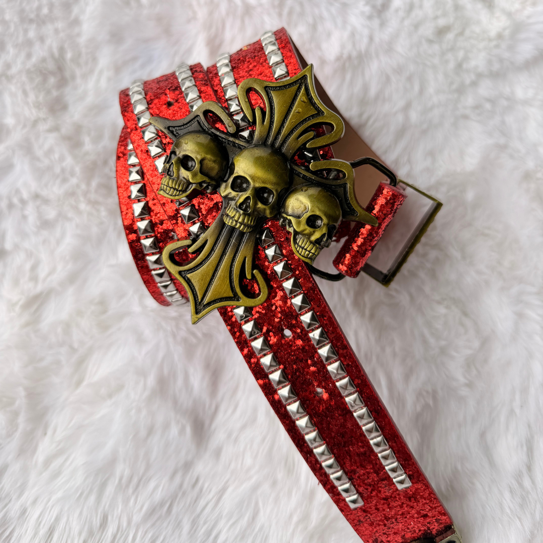 Skull Cerebrus LED Studded Belt