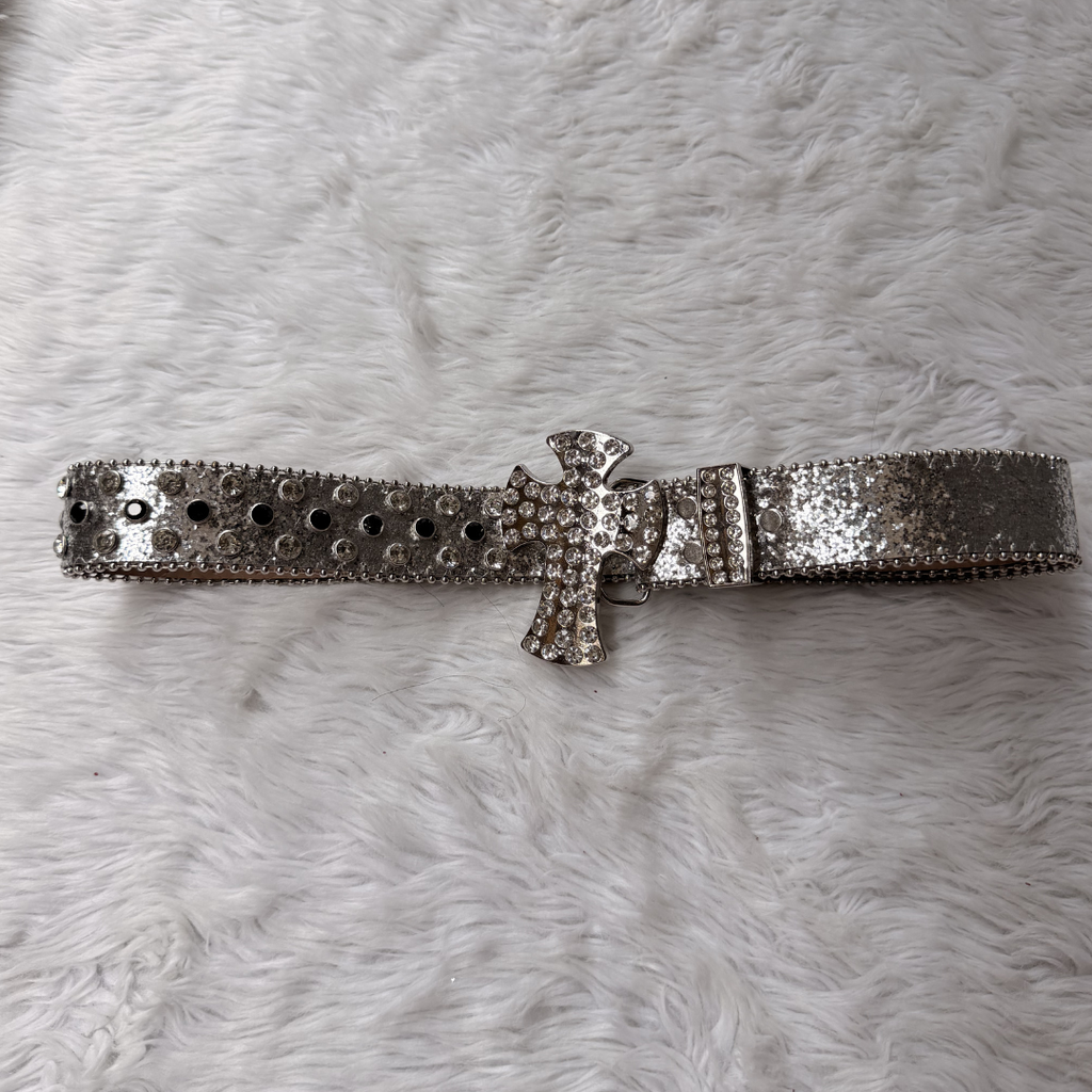 Iced Cross Rhinestone Belt