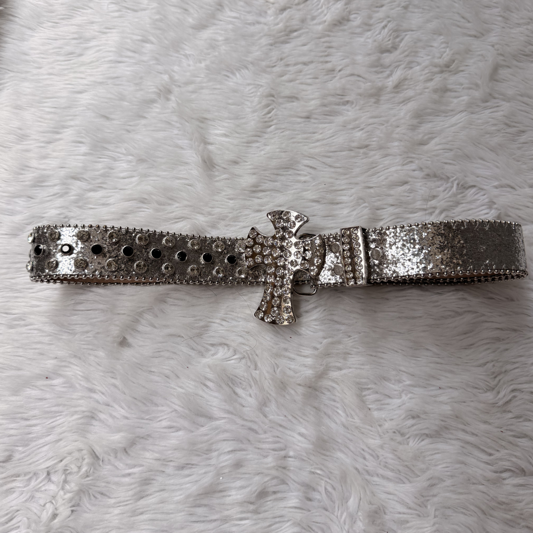 Iced Cross Rhinestone Belt