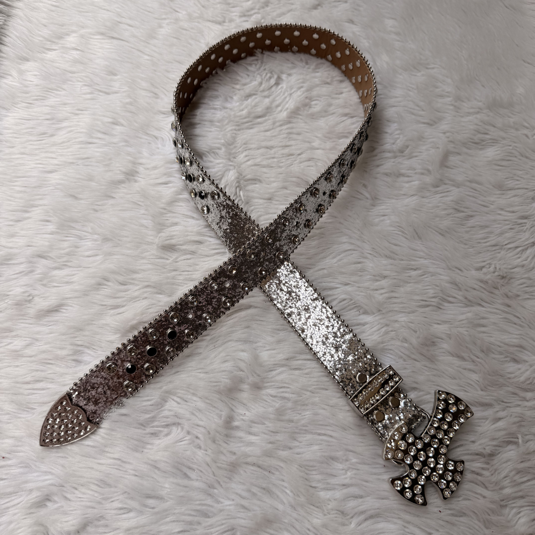 Iced Cross Rhinestone Belt