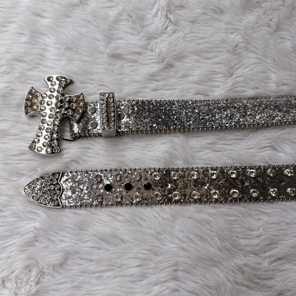 Iced Cross Rhinestone Belt