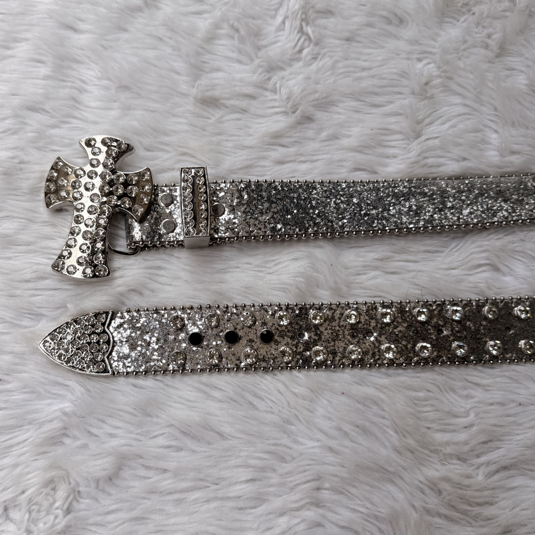 Iced Cross Rhinestone Belt