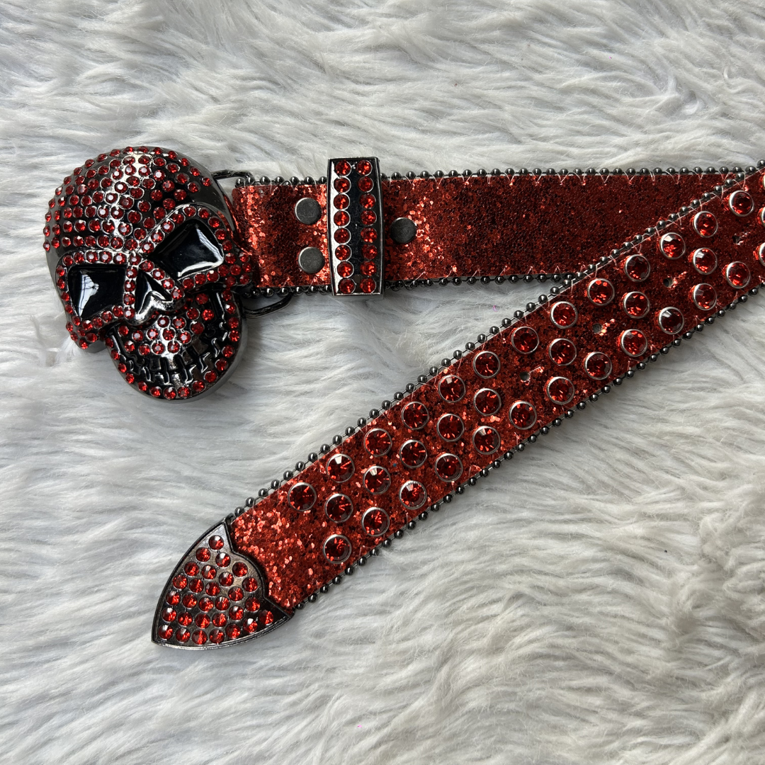 Blook Skull Rhinestone Belt