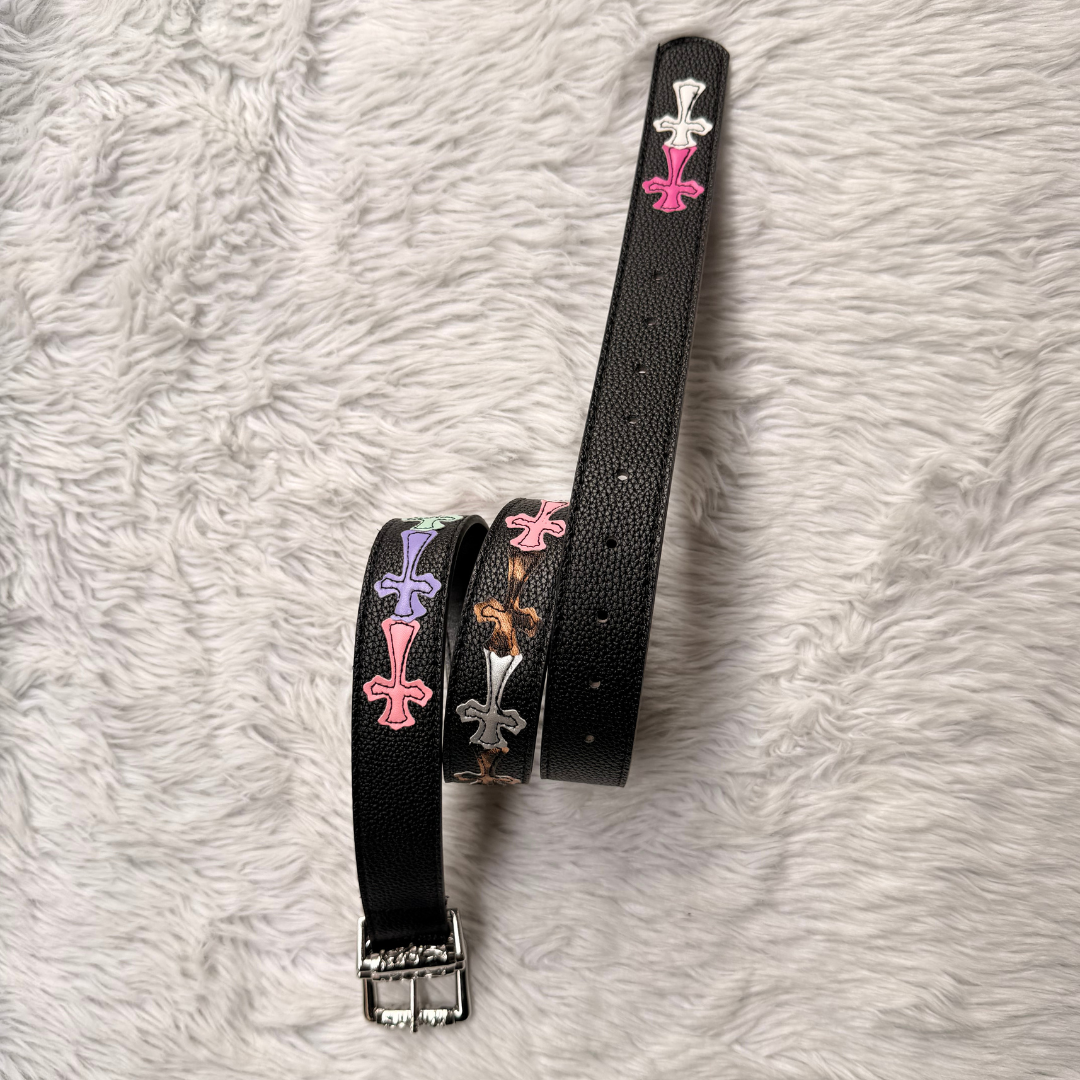Colour Cross Chrome Heart Belt