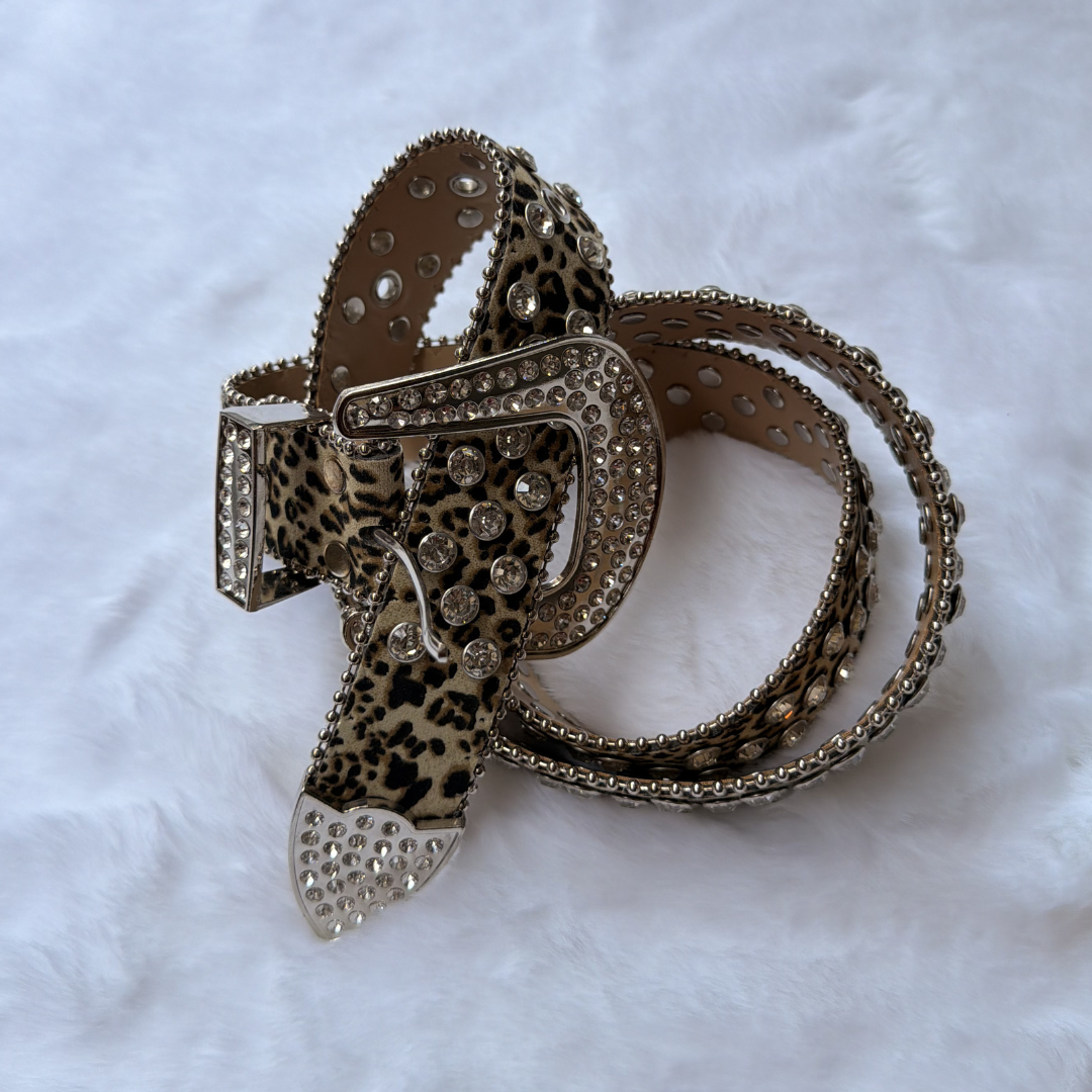 Leopard Rhinestone Belt