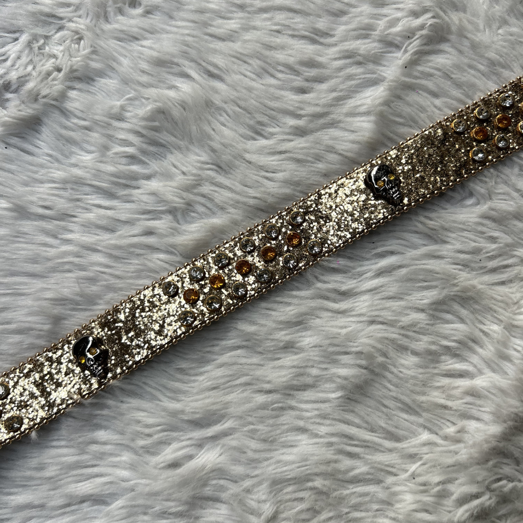 Golden Skull Rhinestone Belt