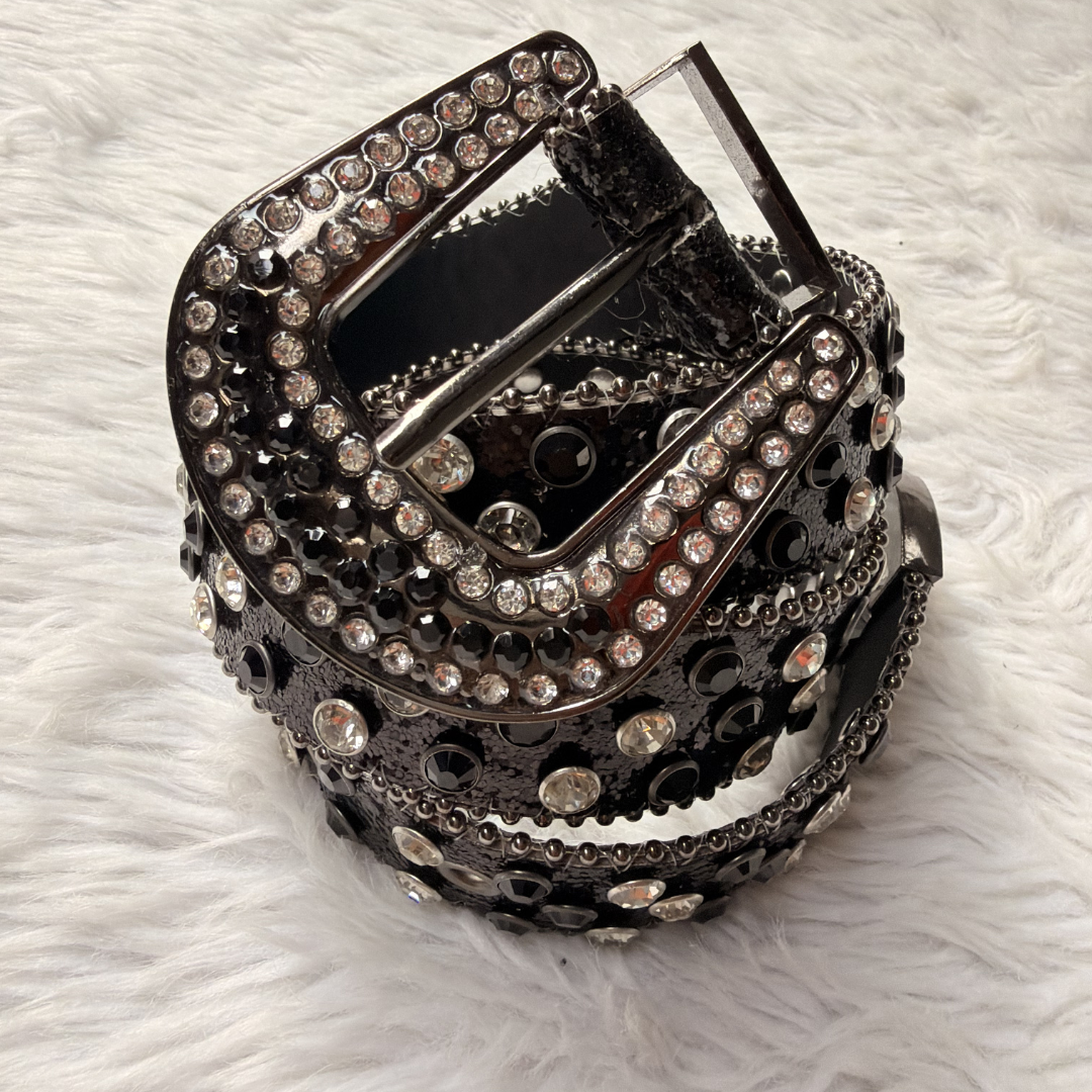 Noir Rhinestone Belt