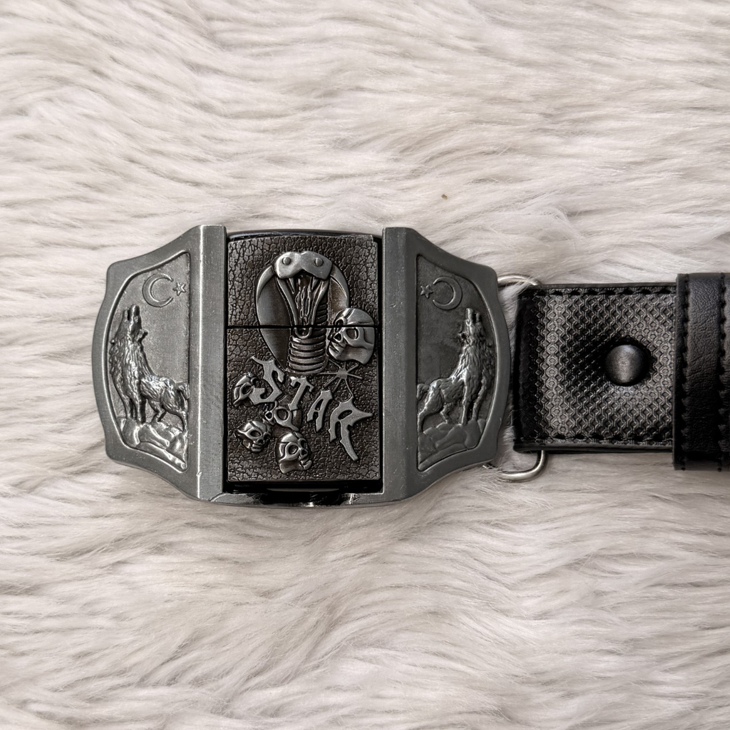 Skull Fang Lighter Belt