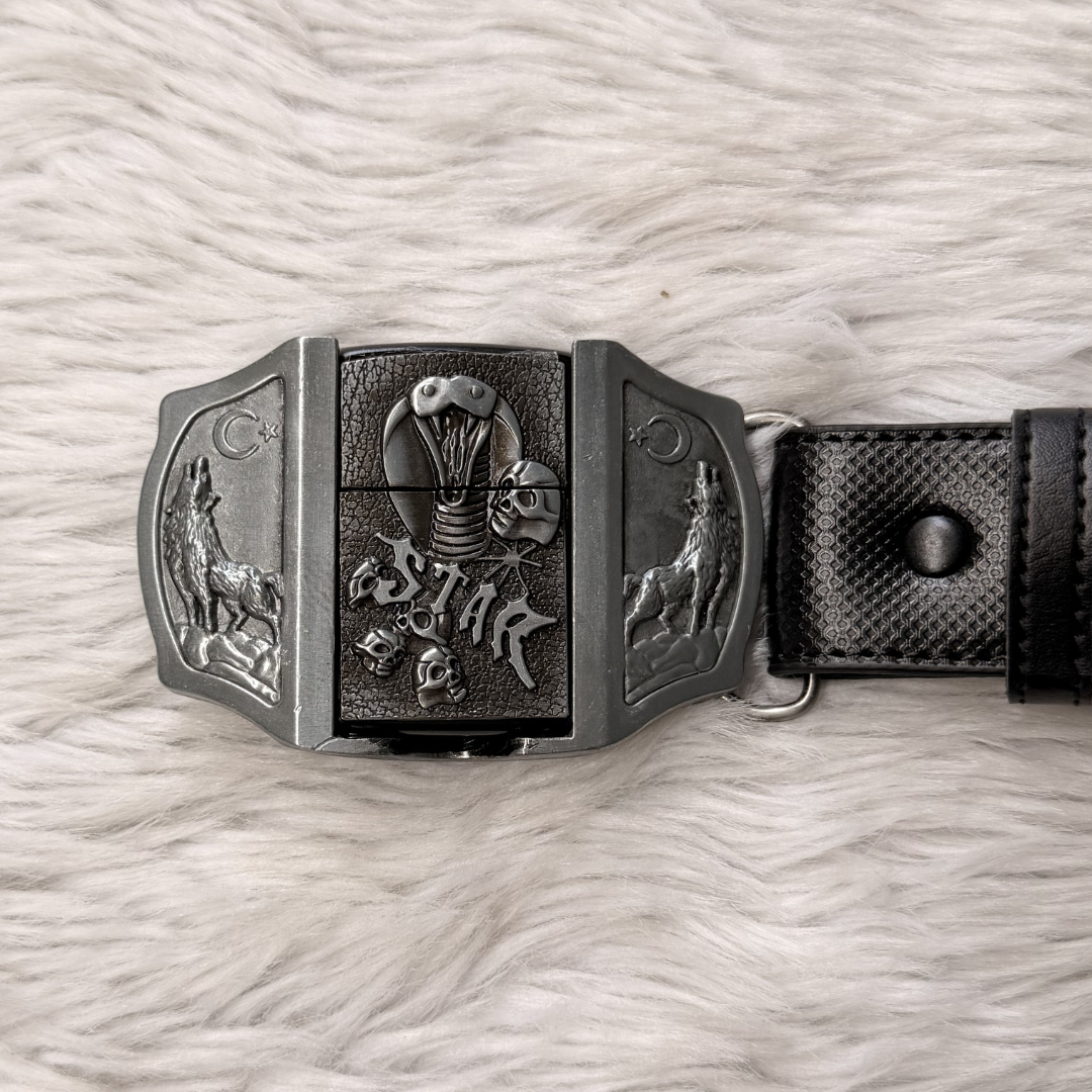 Skull Fang Lighter Belt