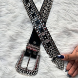 Black Rhinestone Belt