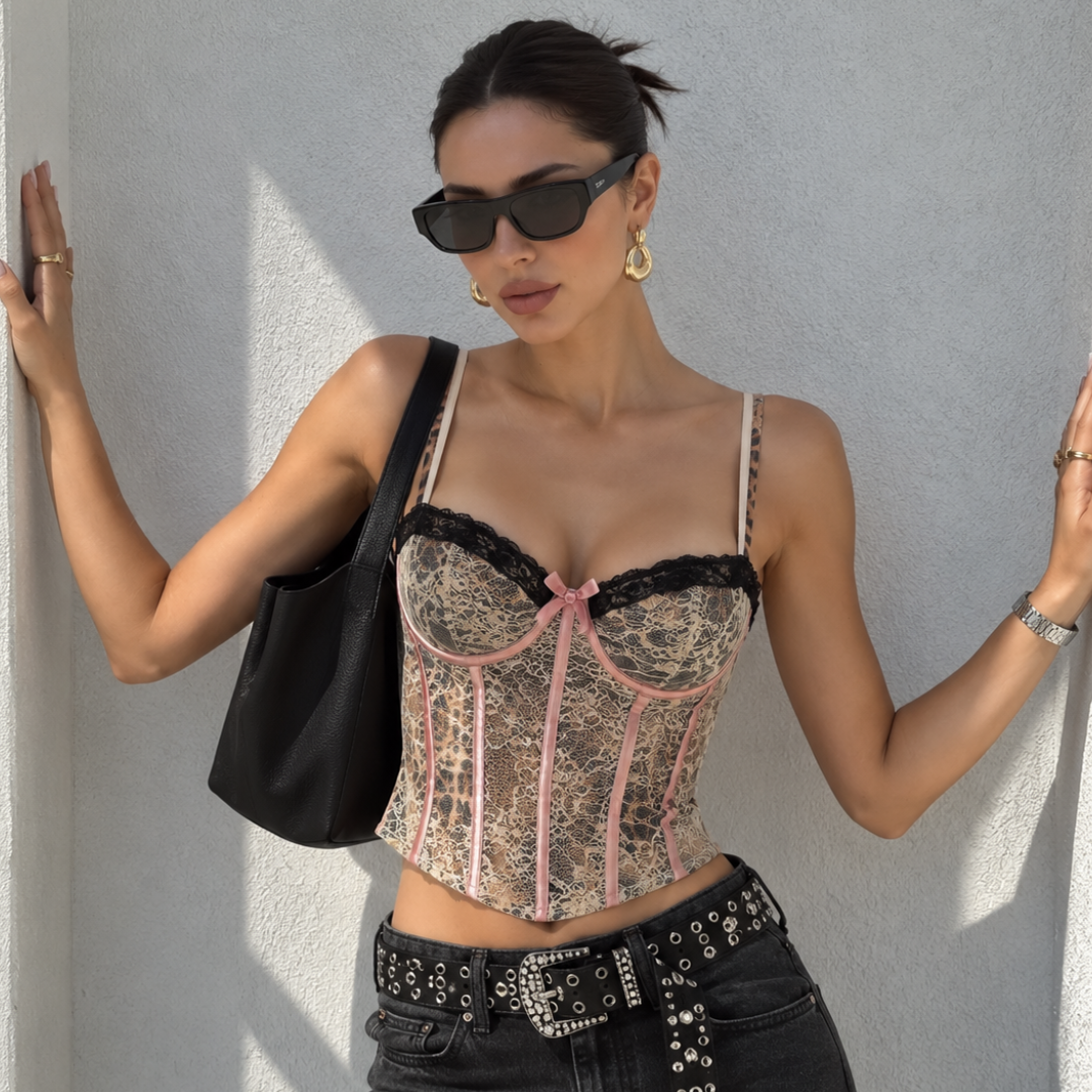 Leopard Lace Corset