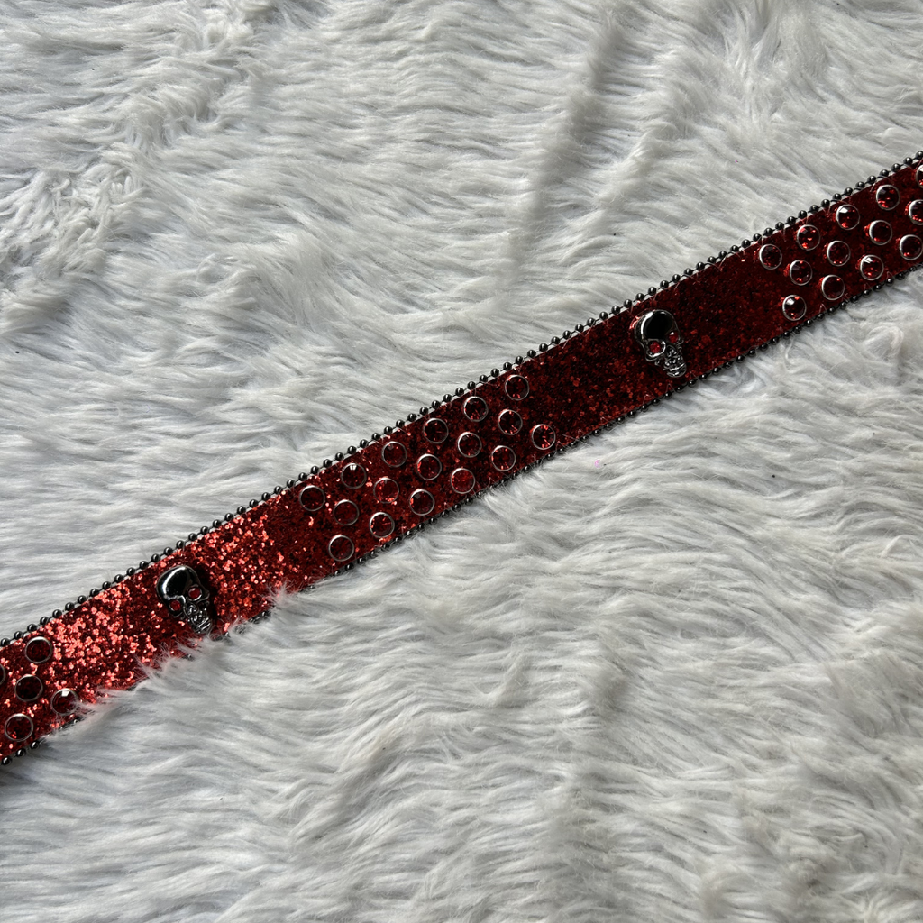 Blook Skull Rhinestone Belt