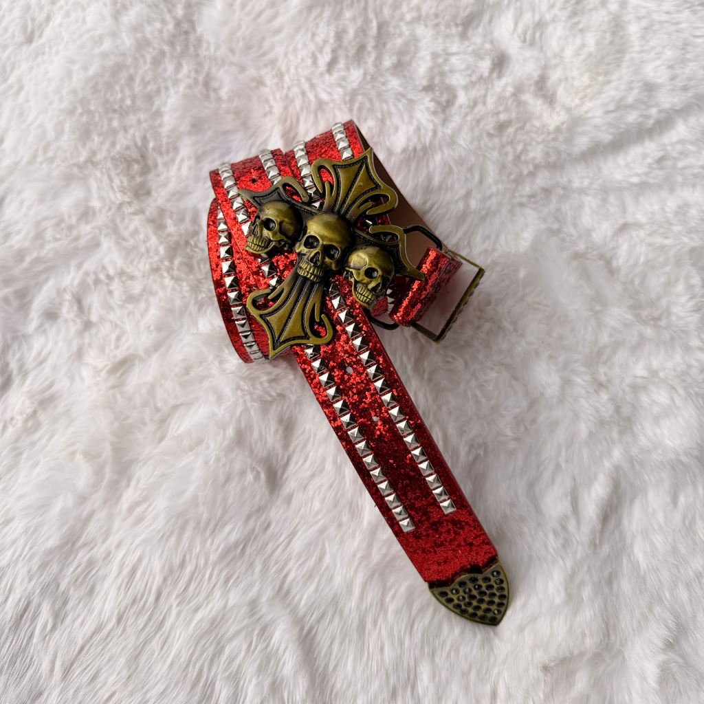 Skull Cerebrus LED Studded Belt