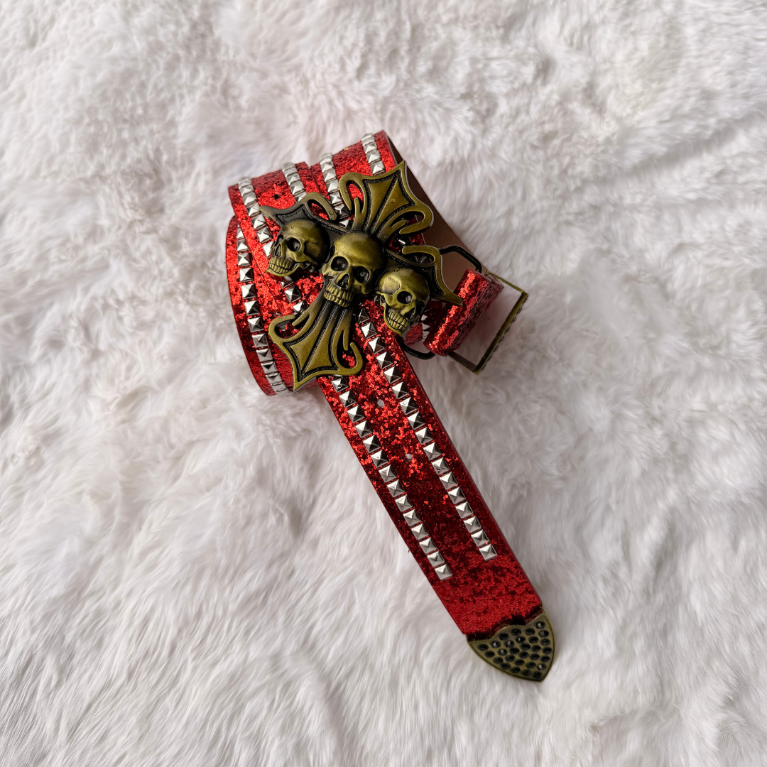 Skull Cerebrus LED Studded Belt