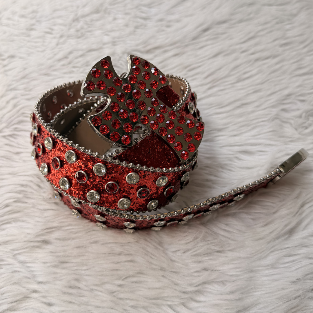 Ruby Sparkle Cross Belt