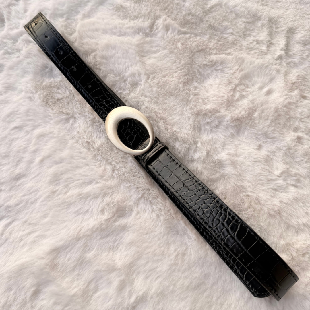 Midnight Oval Buckle Belt