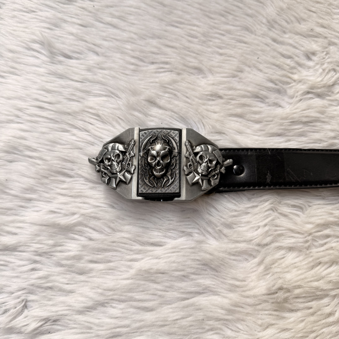 Hellfire Skull Lighter Belt