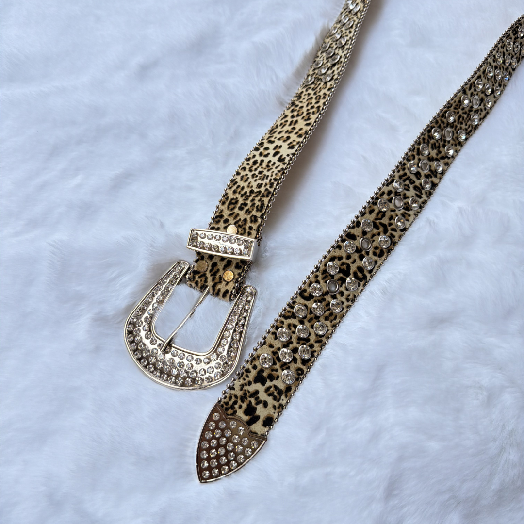 Leopard Rhinestone Belt