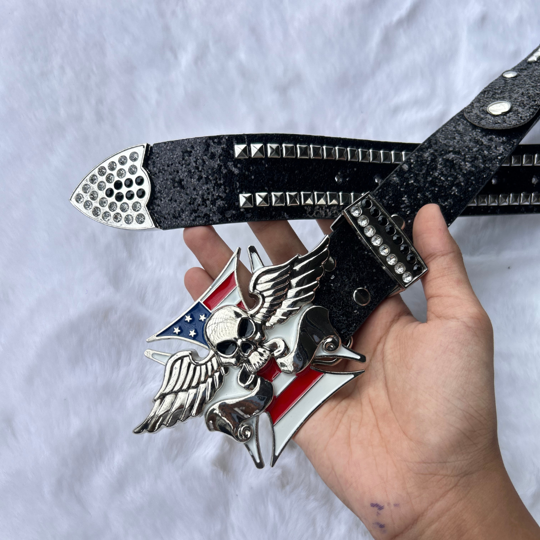 Winged Reaper LED Studded Belt