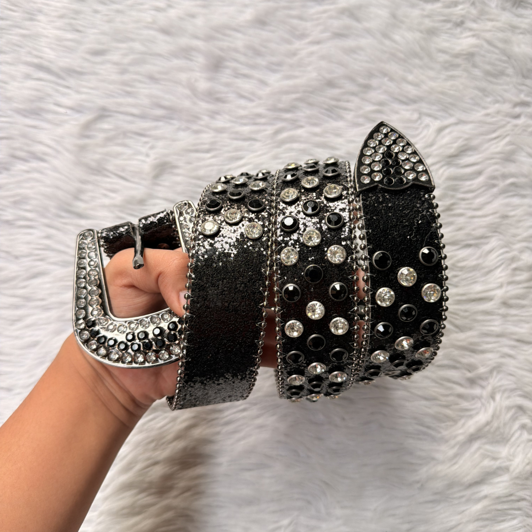 Noir Rhinestone Belt