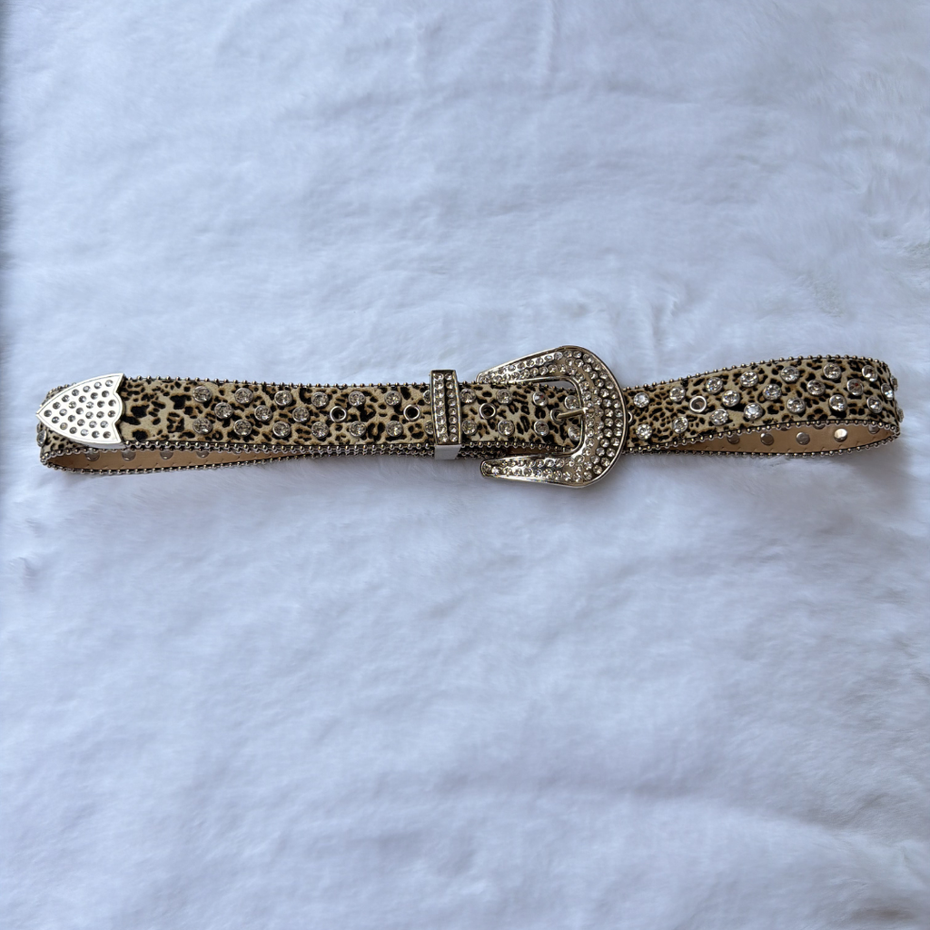 Leopard Rhinestone Belt
