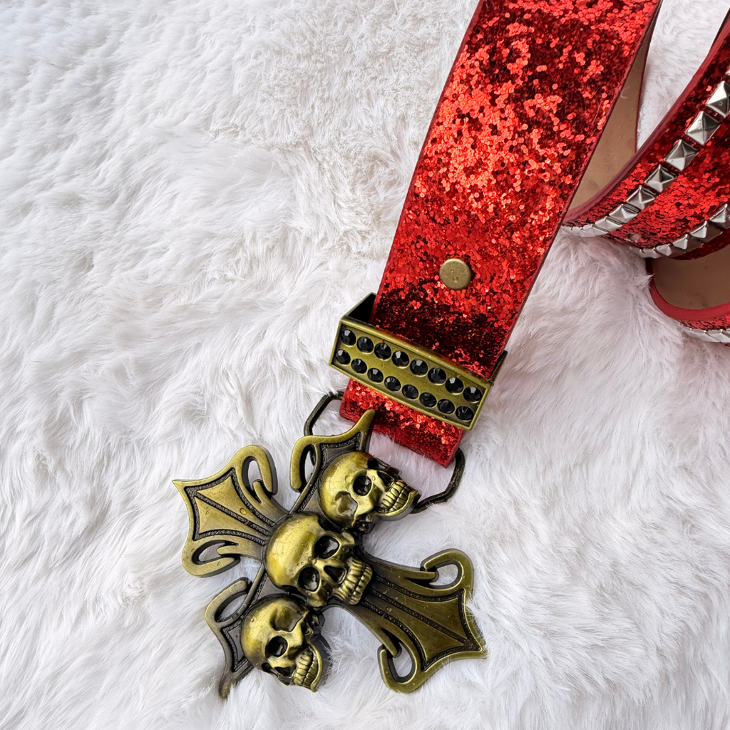 Skull Cerebrus LED Studded Belt