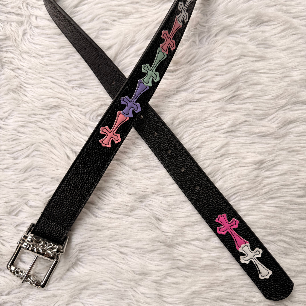Colour Cross Chrome Heart Belt