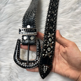 Black Chunky Stone Belt