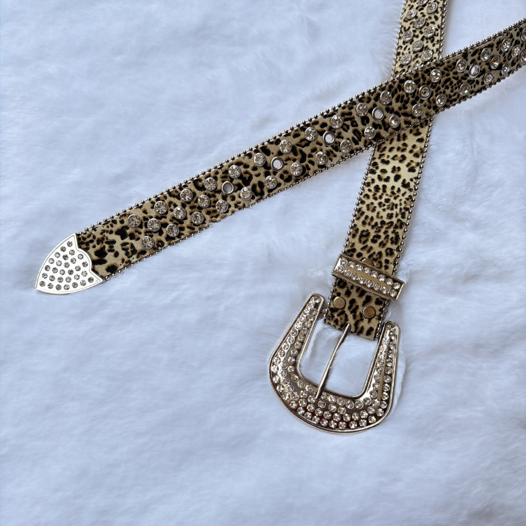 Leopard Rhinestone Belt