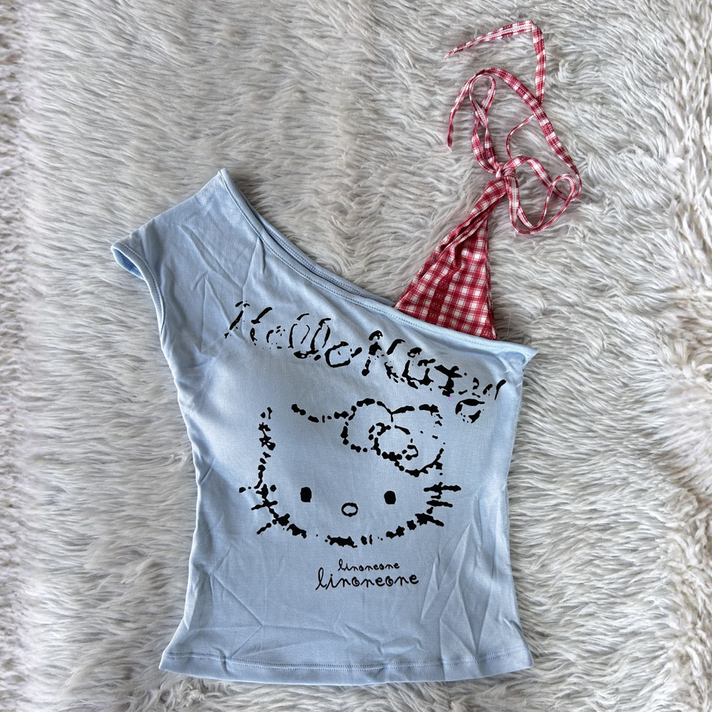 Kitty Riot Top - Light Blue