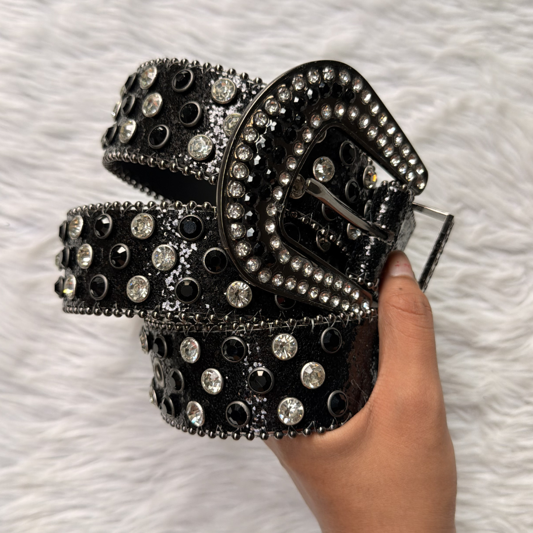 Noir Rhinestone Belt