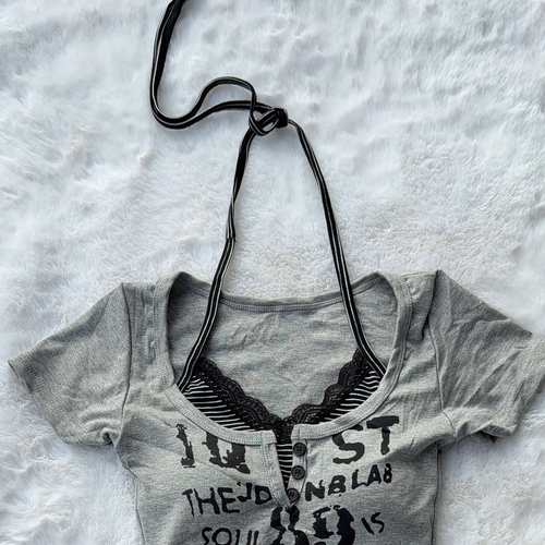 Backstreet Halter Top - Grey
