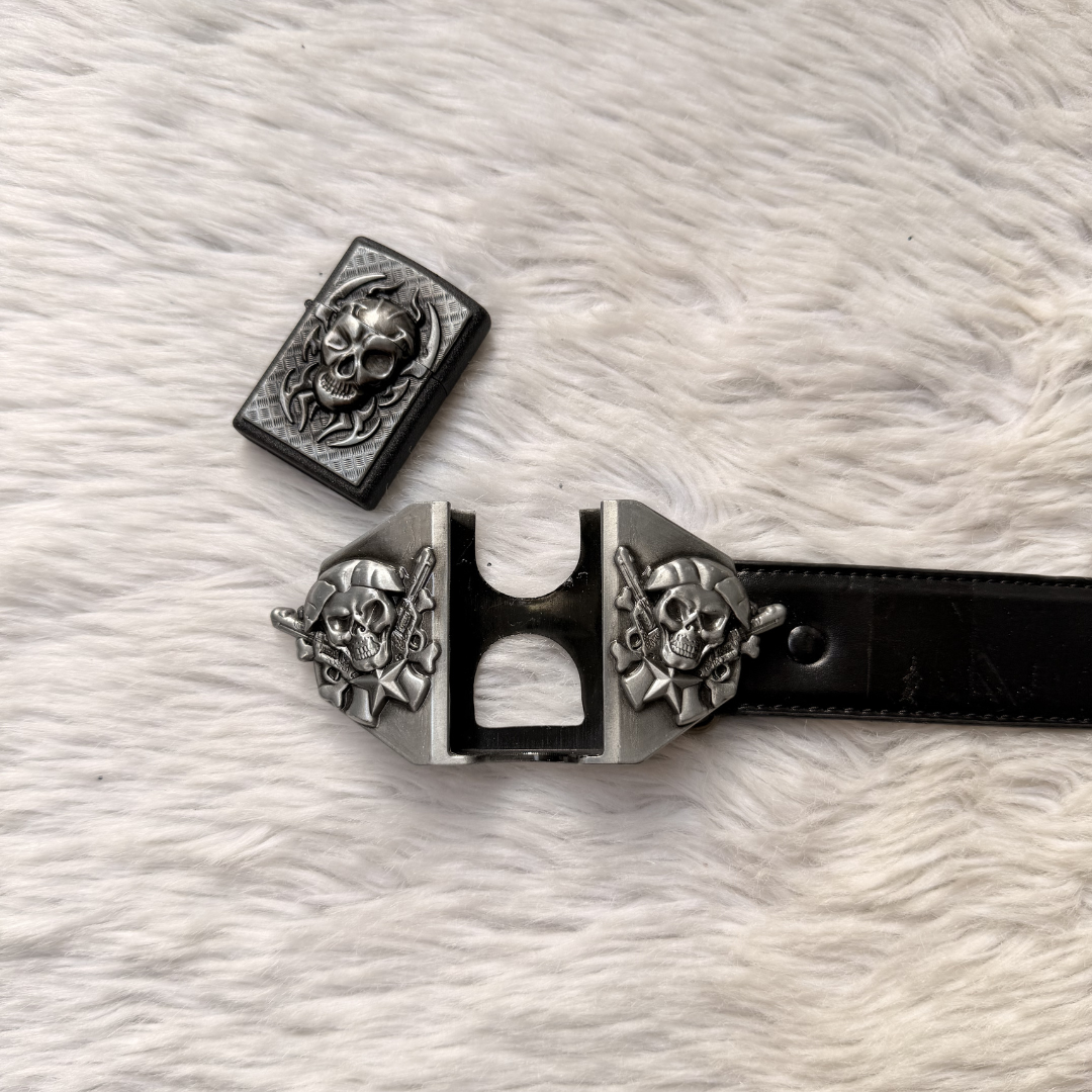 Hellfire Skull Lighter Belt