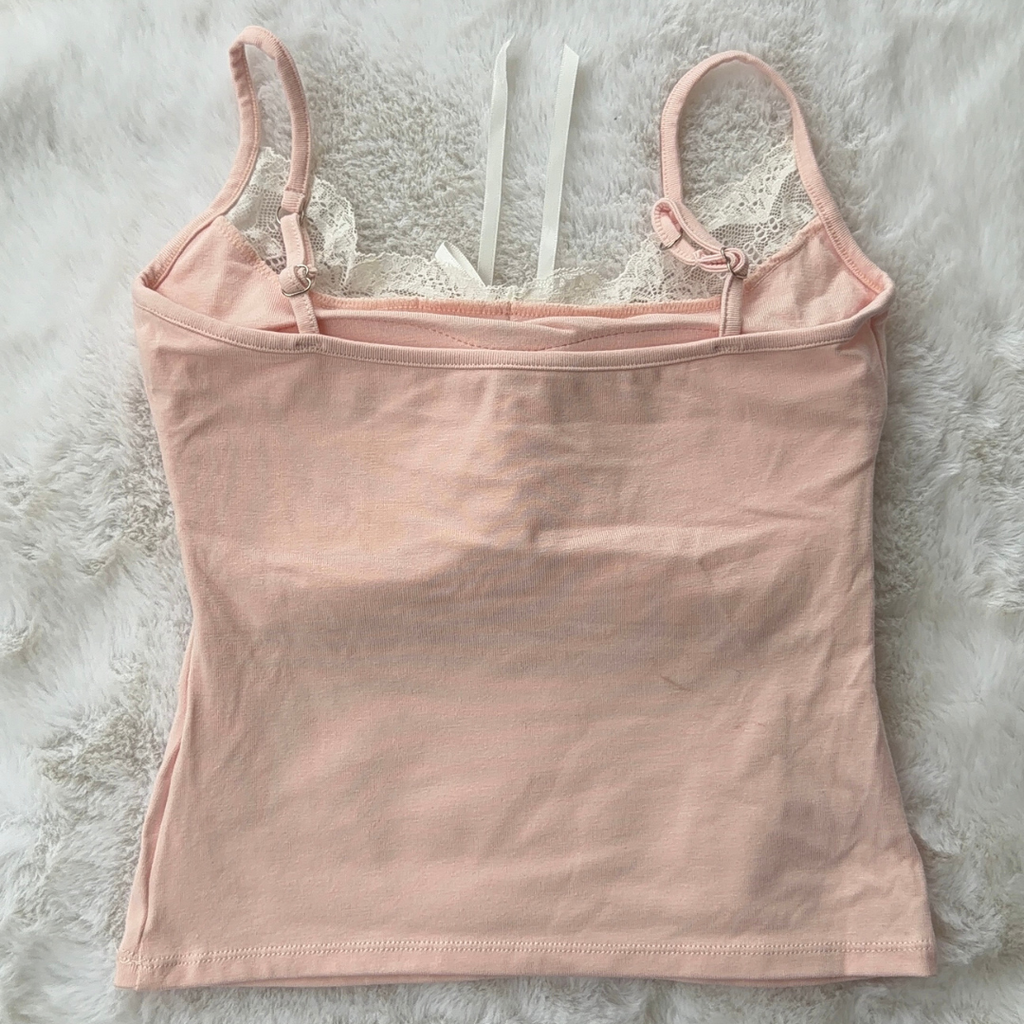 Blush Pink Lace-Trim Cami