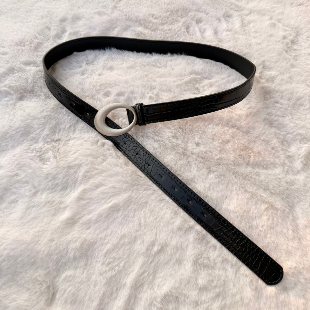 Midnight Oval Buckle Belt