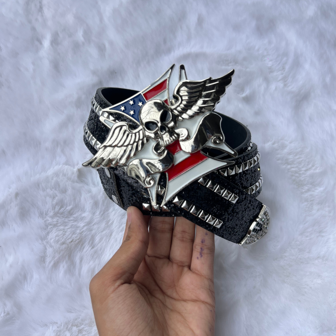 Winged Reaper LED Studded Belt