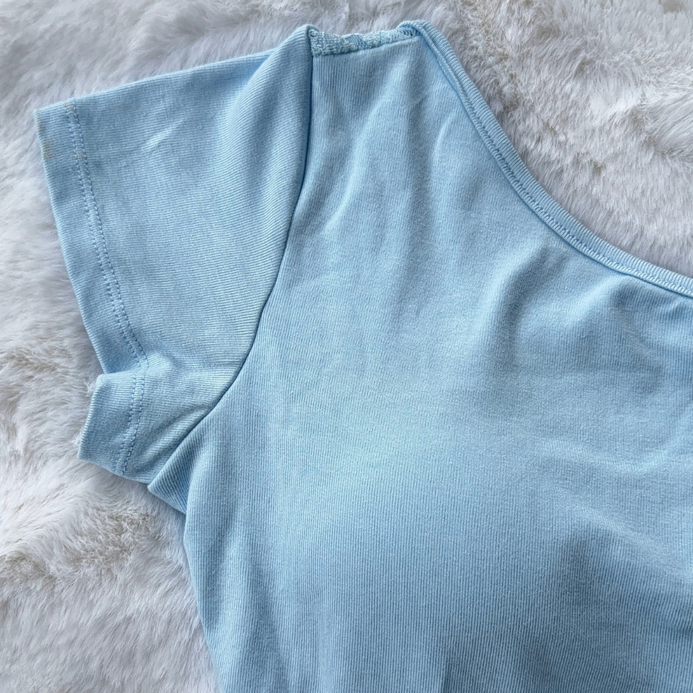 Baby Blue Ribbon Top