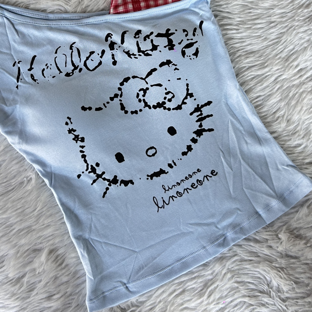 Kitty Riot Top - Light Blue
