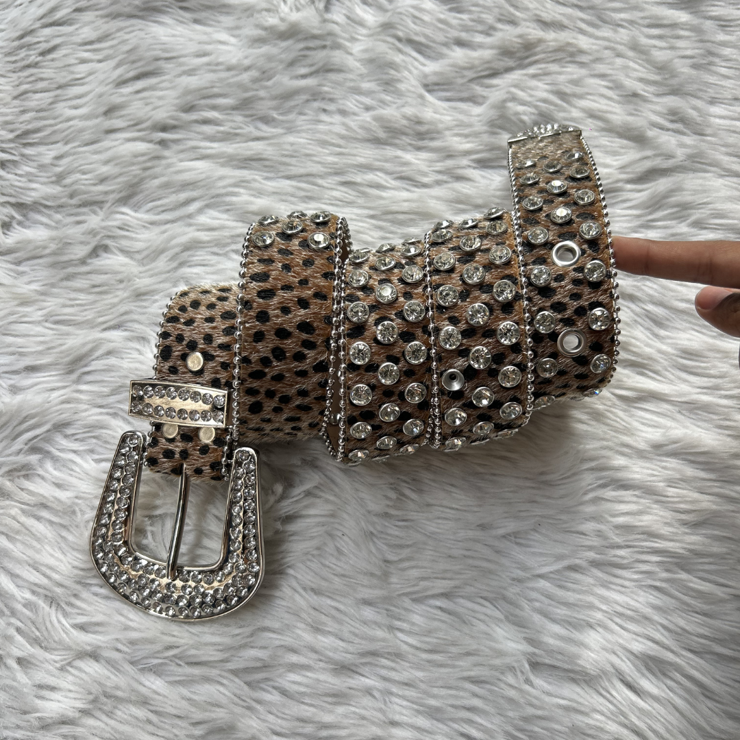 Luxe Leopard Stud Belt