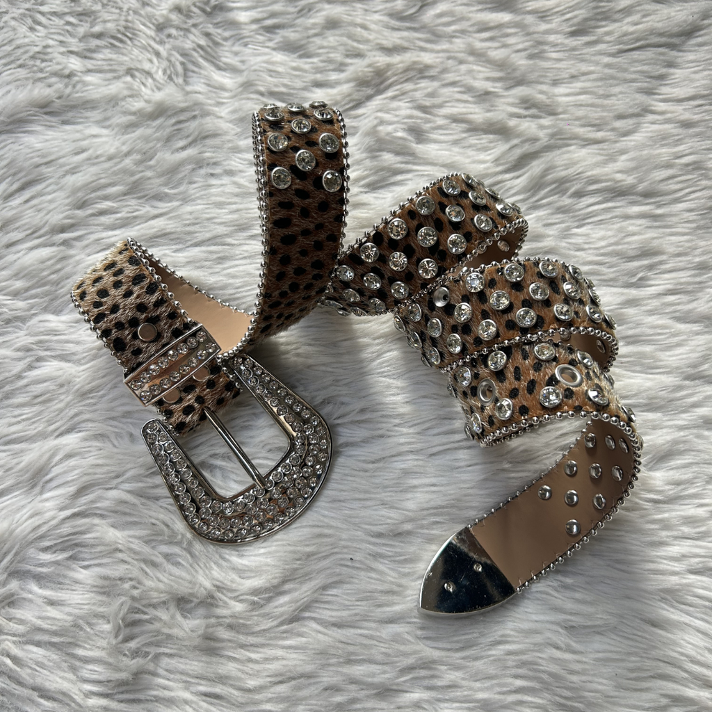 Luxe Leopard Stud Belt