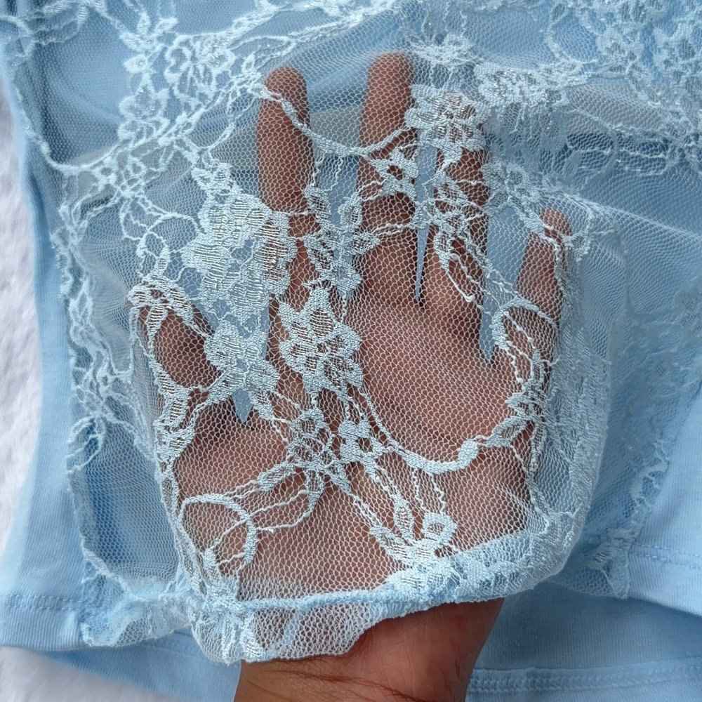 Baby Blue Ribbon Top