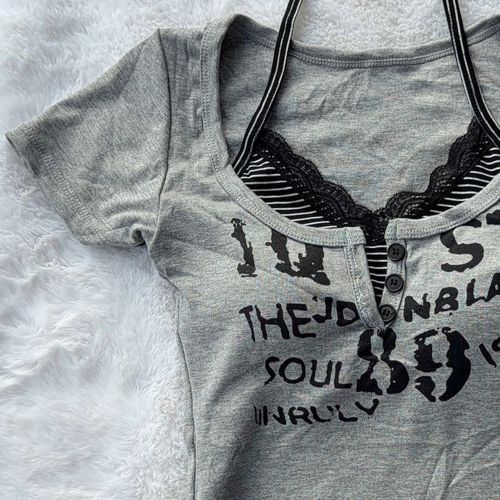 Backstreet Halter Top - Grey