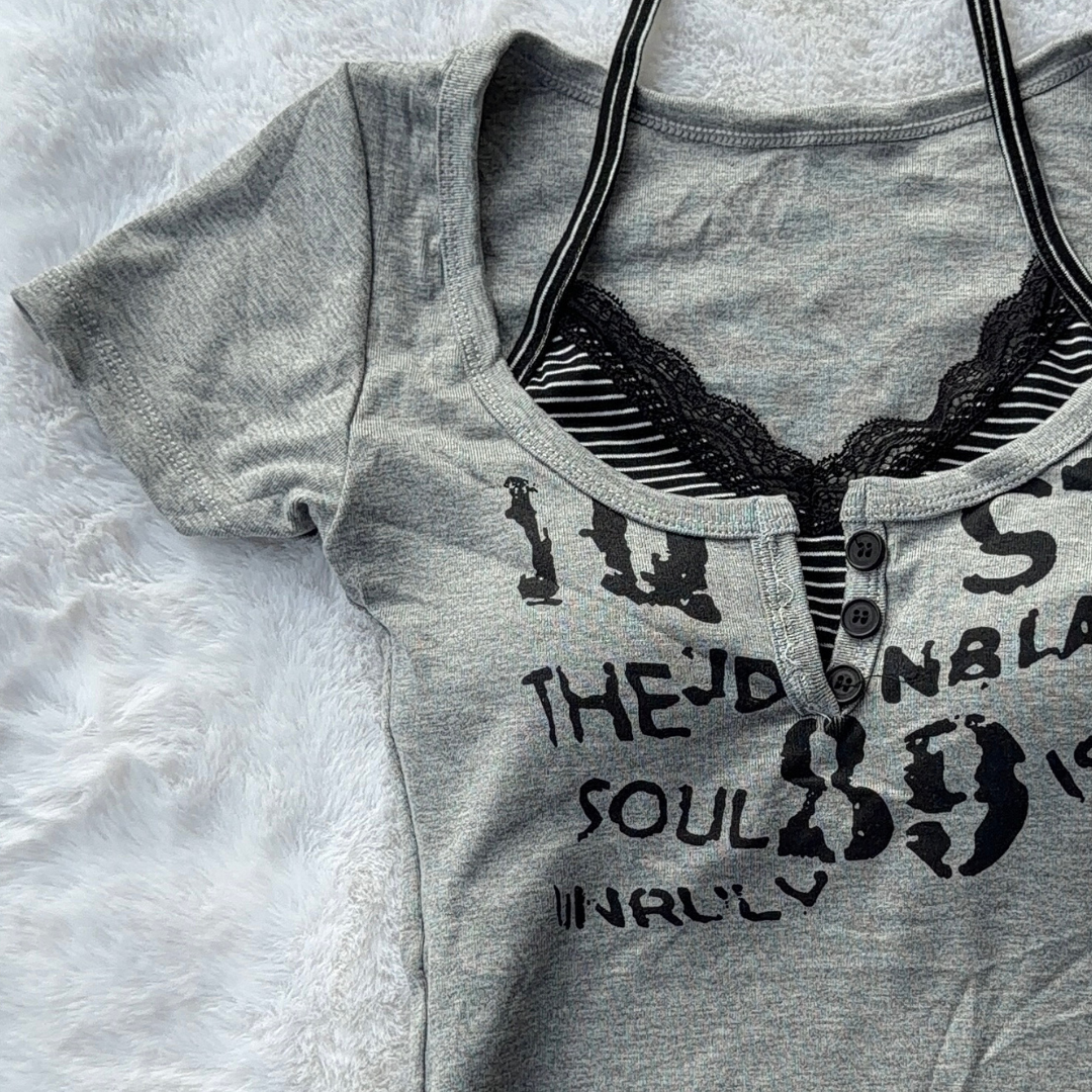 Backstreet Halter Top - Grey