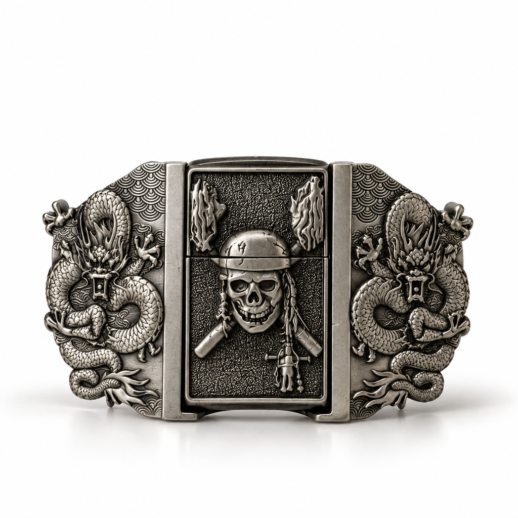 Warrior Skull Lighter Belt