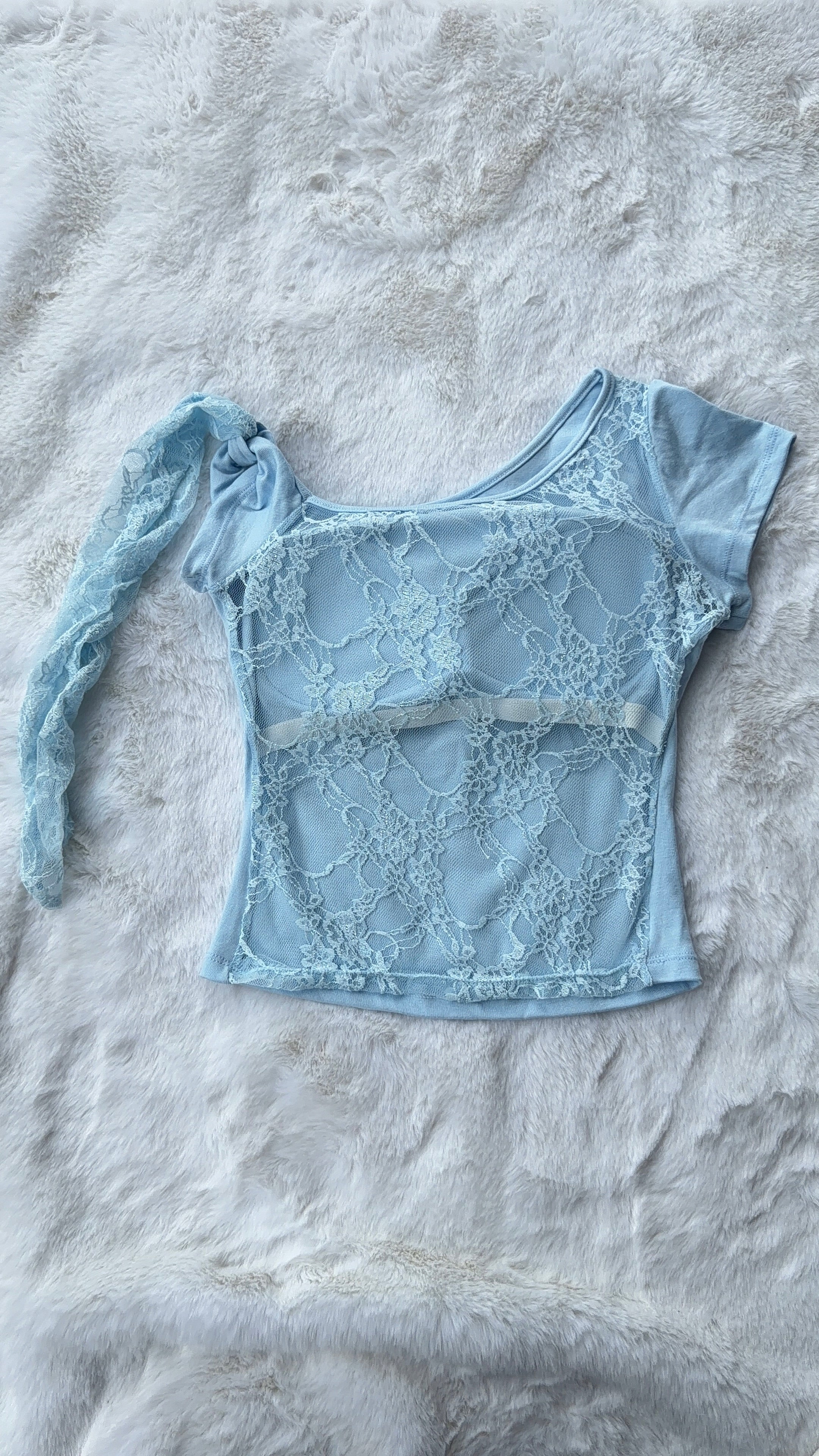 Baby Blue Ribbon Top