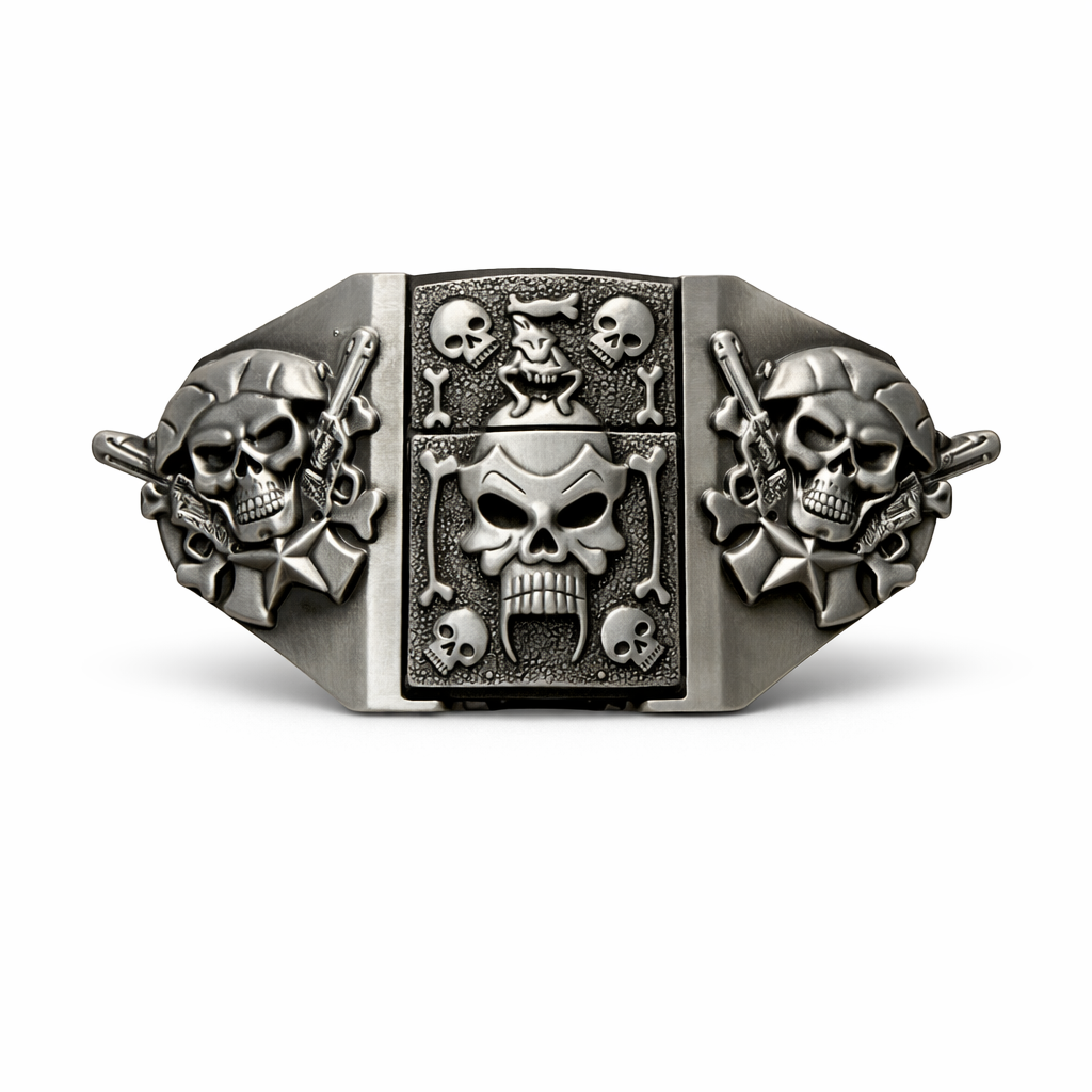 Bone Skull Lighter Belt