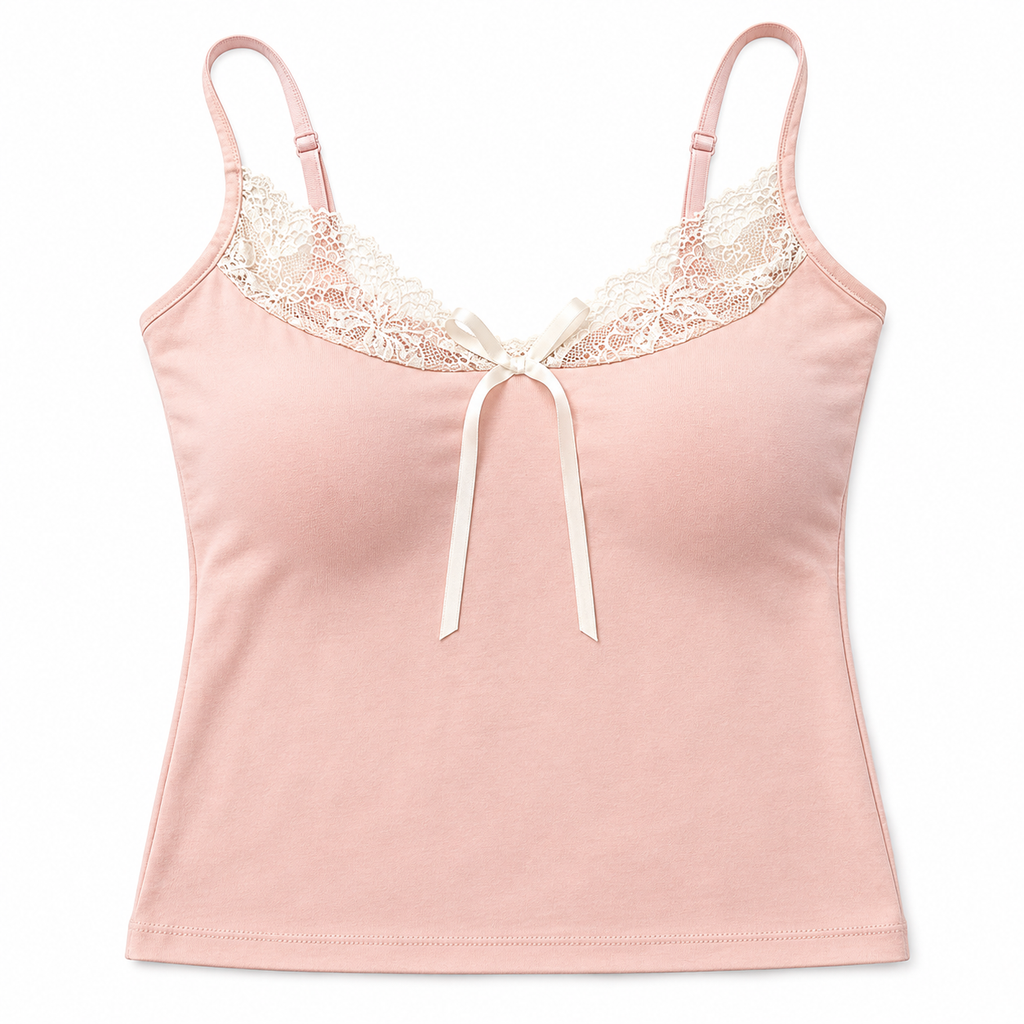 Blush Pink Lace-Trim Cami