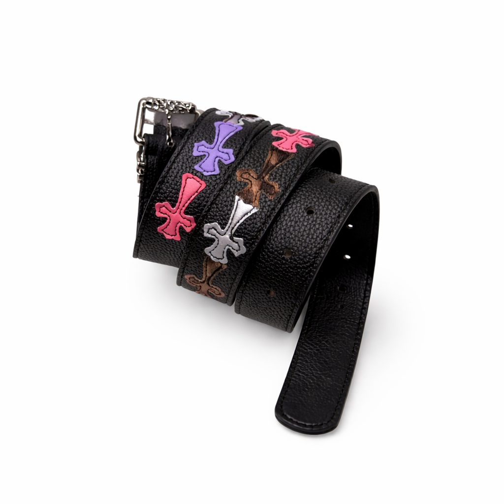 Colour Cross Chrome Heart Belt