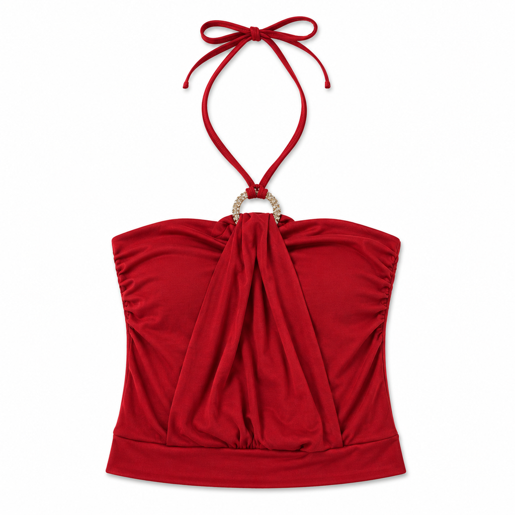 Velvet Flame Ring Halter(Padded)