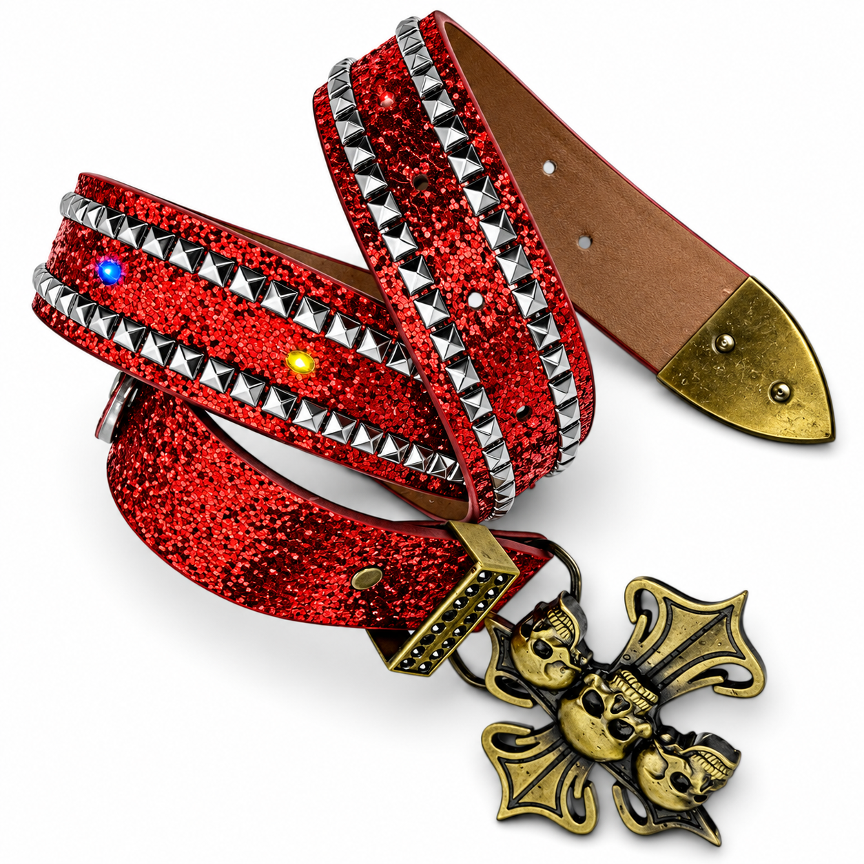 Skull Cerebrus LED Studded Belt